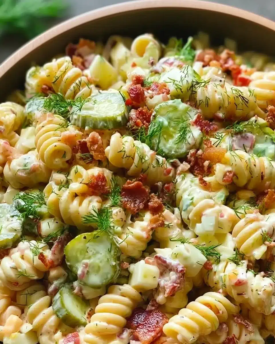 Dill Pickle Bacon Pasta Salad