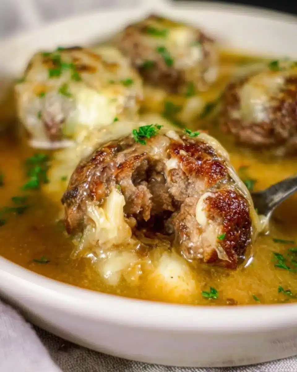 French Onion Meatballs
