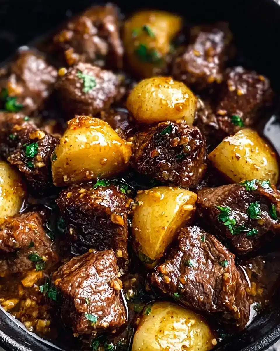 Garlic Butter Beef Bites with Potatoes