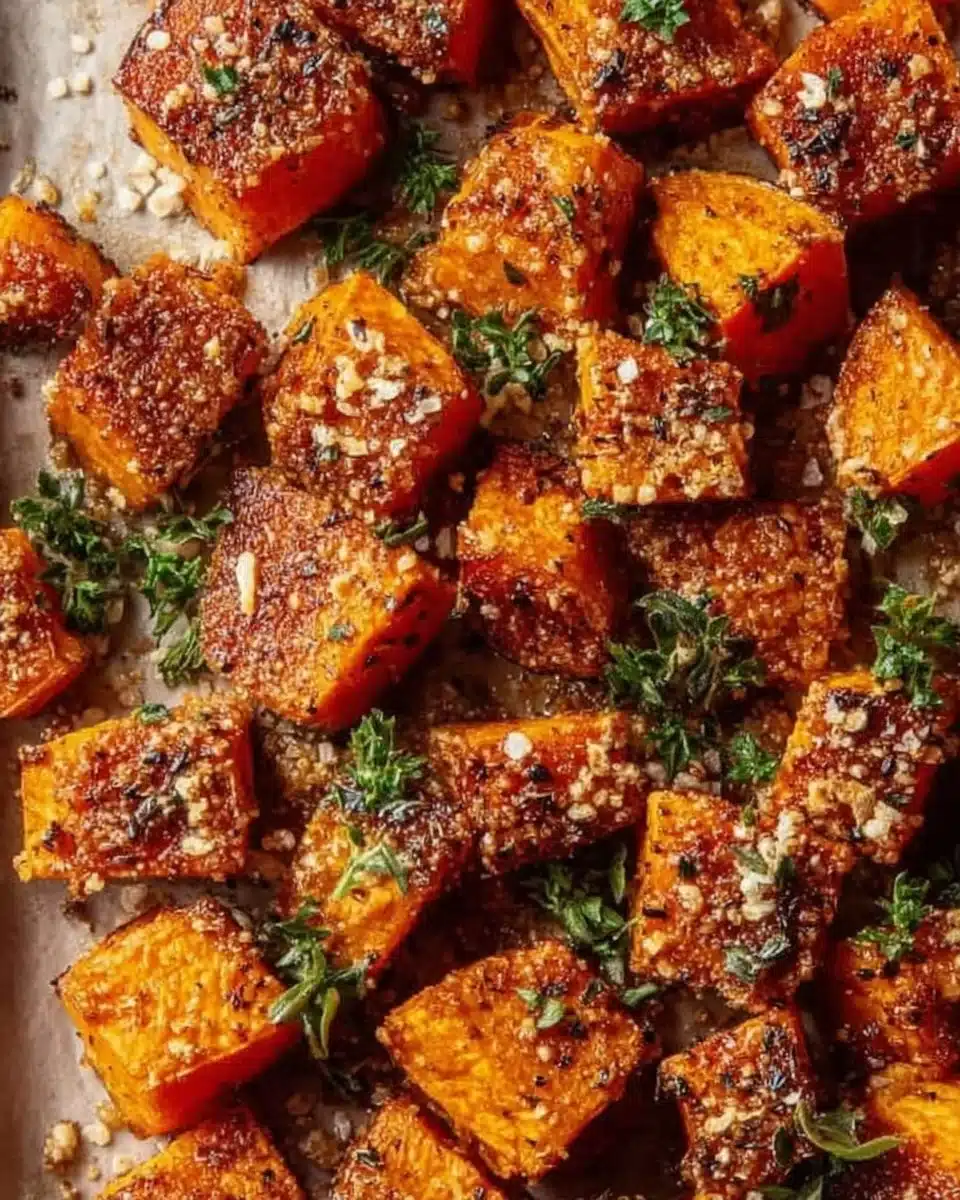 Garlic Parmesan Sweet Potatoes