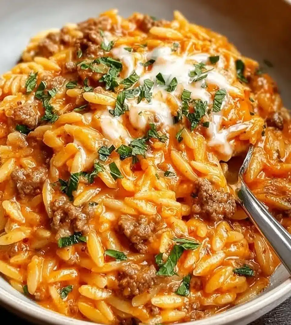 Ground Beef Orzo
