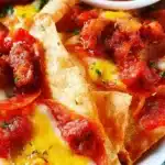 Deliciously cheesy Italian Nachos topped with fresh herbs and spices