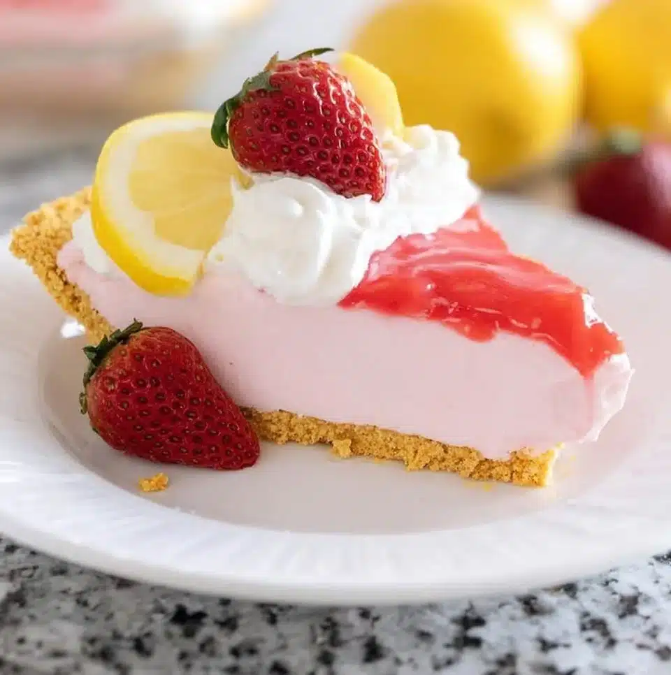 Colorful and delicious Kool Aid Pie served on a plate, perfect for summer desserts.