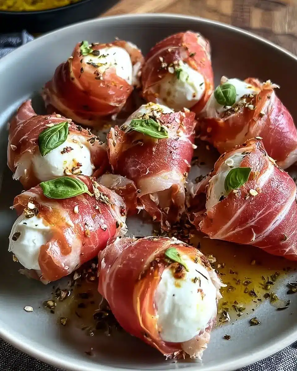 Prosciutto Wrapped Mozzarella Bites