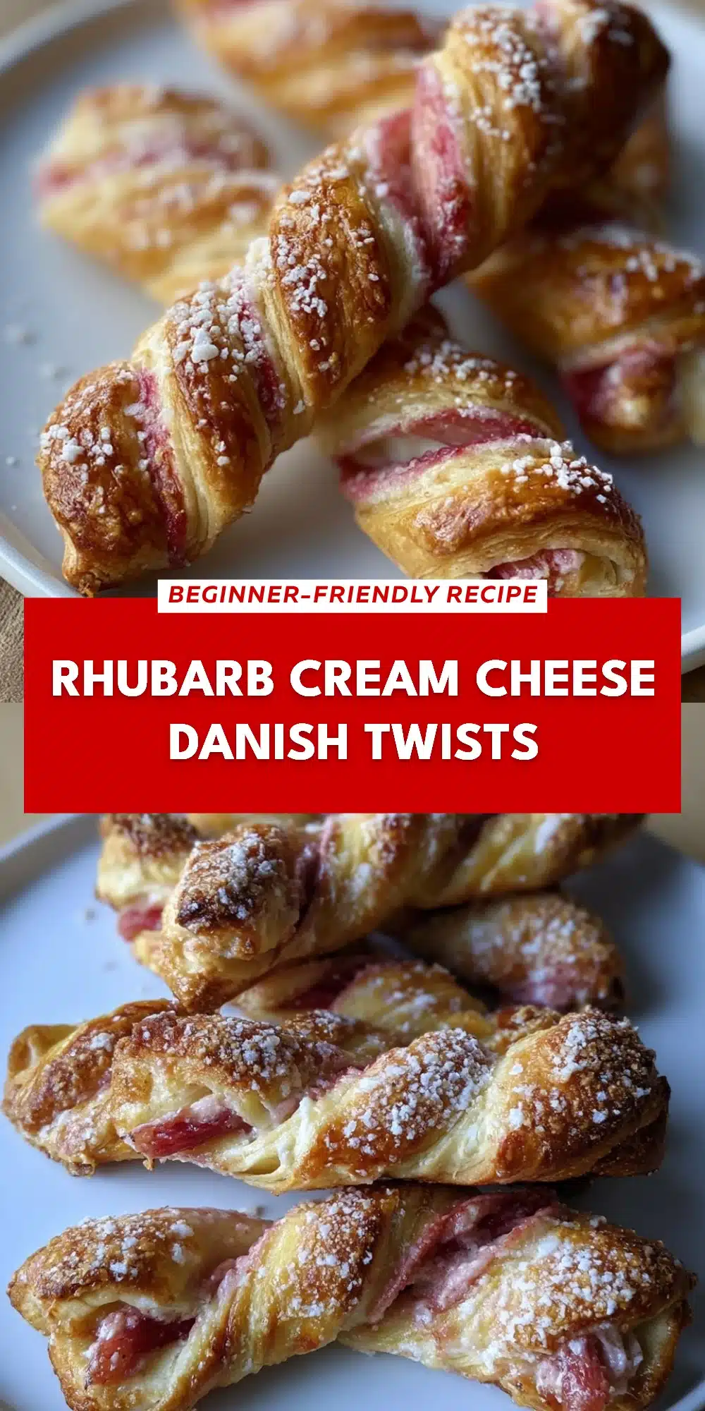 Rhubarb Cream Cheese Danish Twists