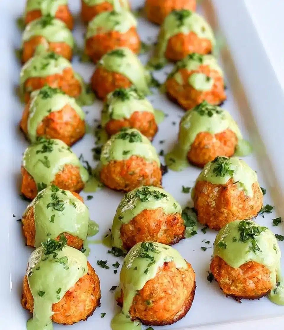 Salmon Meatballs With Avocado Sauce
