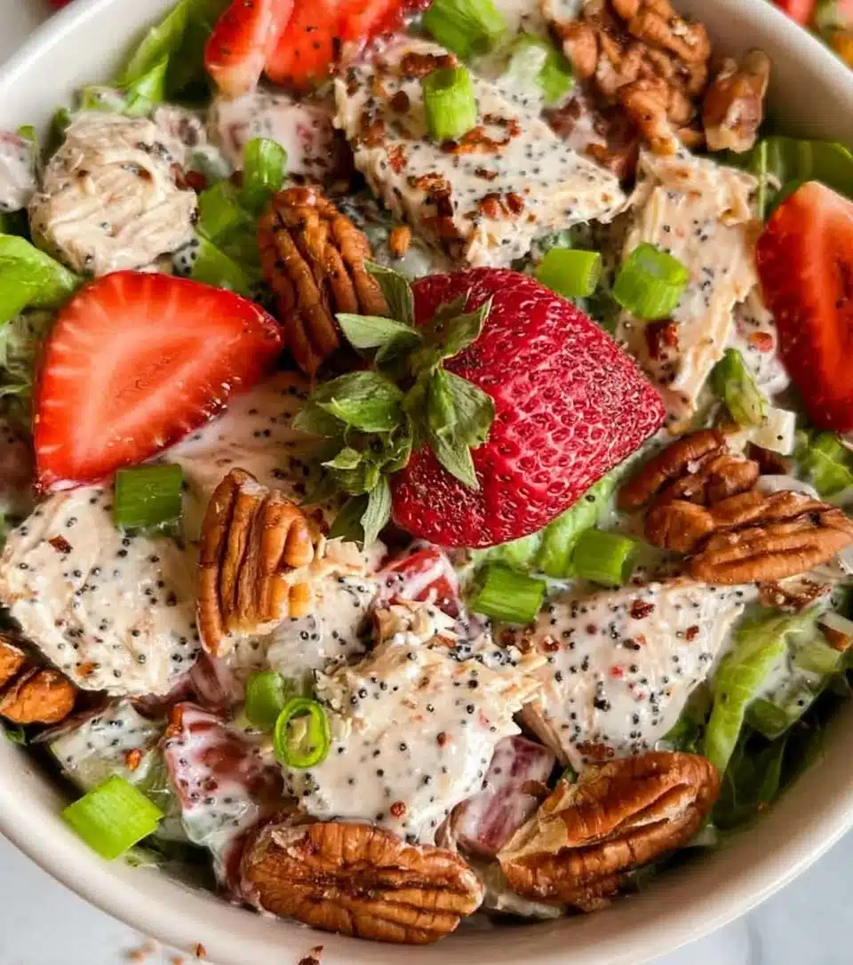 Strawberry Pecan Poppy Seed Chicken Salad