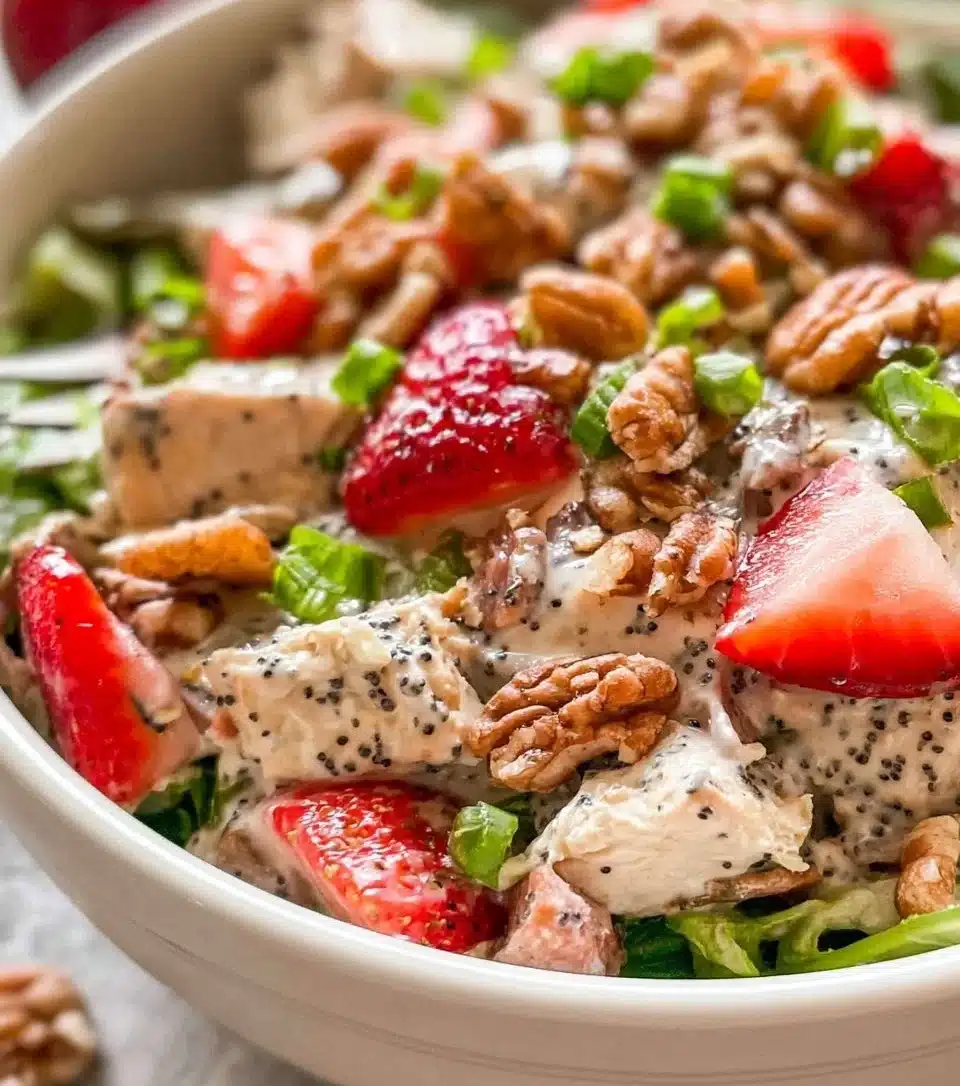 Strawberry Pecan Poppy Seed Chicken Salad