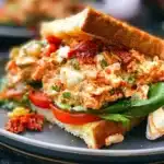 Delicious Sun Dried Tomato Chicken Salad served in a bowl