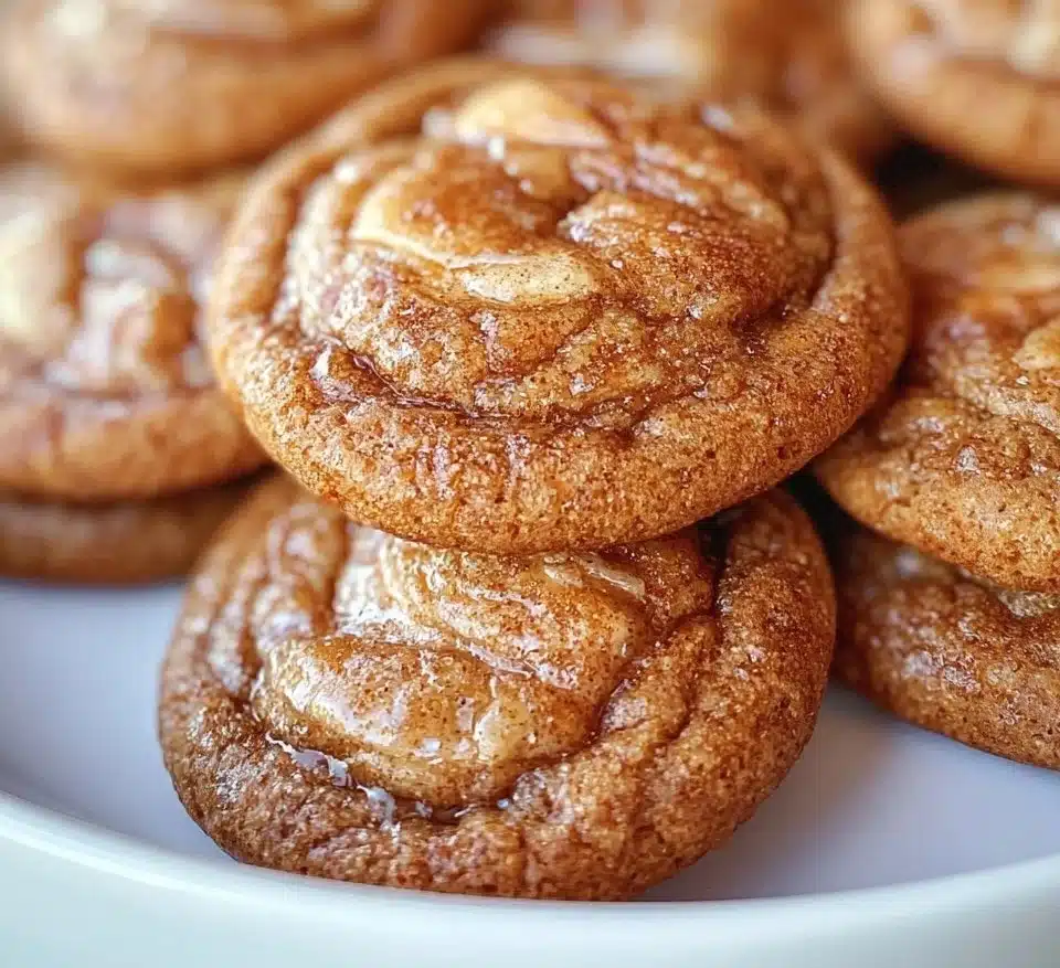 Freshly baked apple cider cookies with spices and an apple garnish