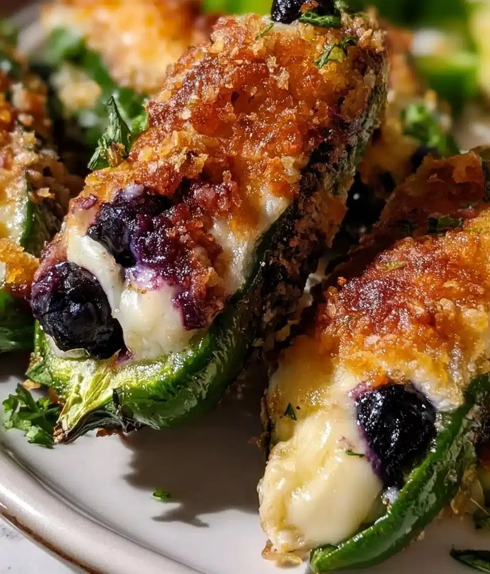 Blueberry Brie Jalapeño Poppers on a serving platter
