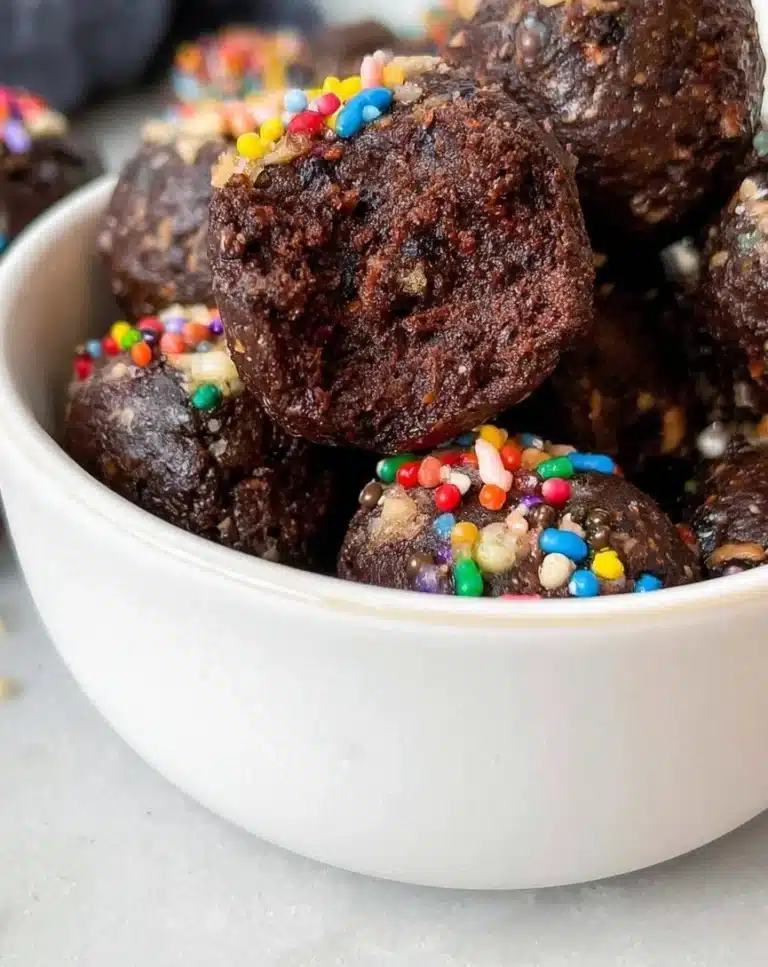 Delicious homemade brownie bites on a white plate