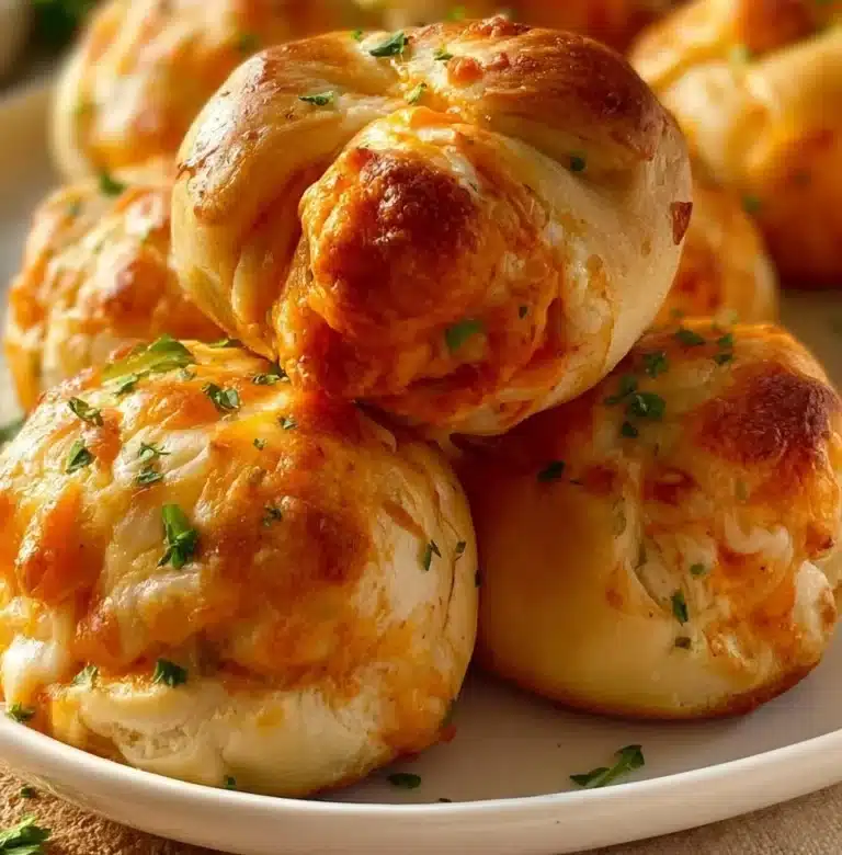 Buffalo Ranch Chicken Bombs served on a plate, garnished with ranch dipping sauce.