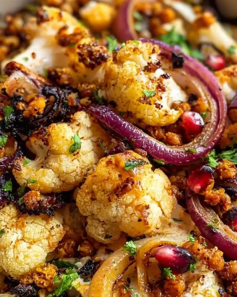 Delicious Cauliflower Shawarma Bowl with fresh vegetables and spices