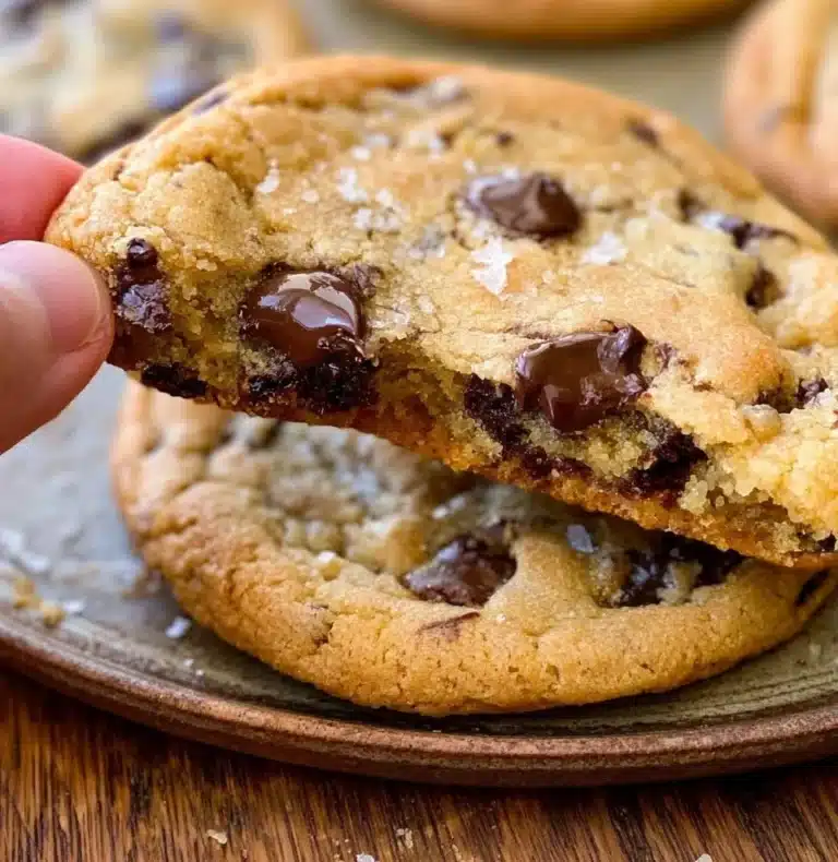 Delicious homemade chocolate chip cookies on a baking sheet
