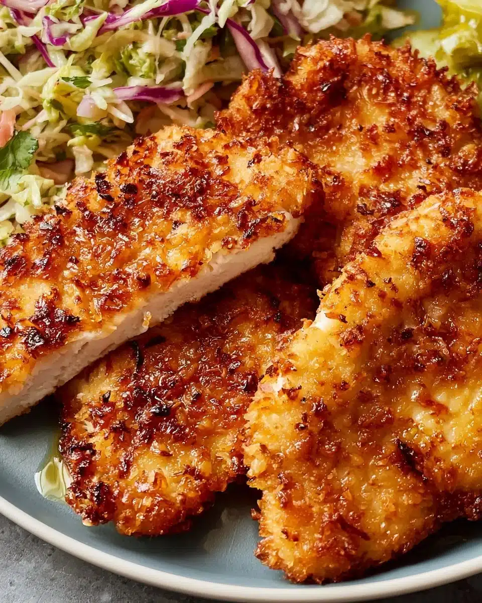 Delicious Coconut Chicken dish garnished with fresh herbs