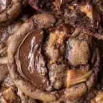 Freshly baked coffee toffee cookies with chocolate chunks
