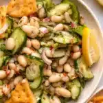 Fresh and colorful dilly white bean cucumber salad with herbs
