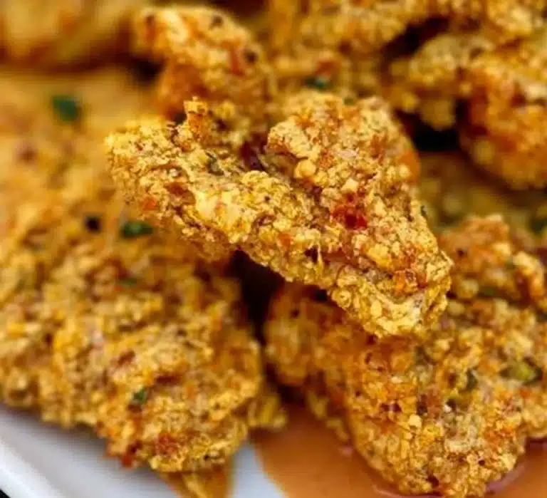Deliciously crispy fried chicken served with sides