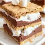 Delicious frozen s'mores dessert with chocolate and marshmallows