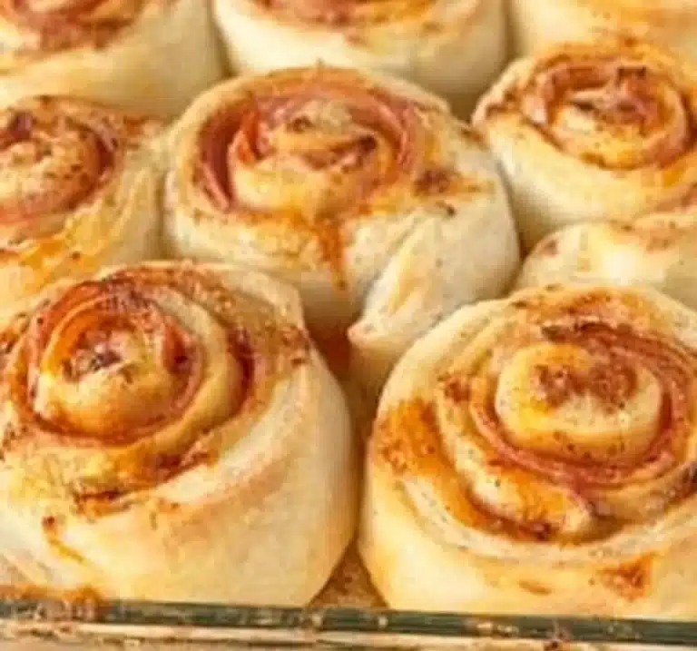 Savory Ham and Cheese Pinwheels on a plate, perfect snack for gatherings