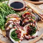 Delicious Italian sushi roll featuring fresh ingredients and vibrant presentation.