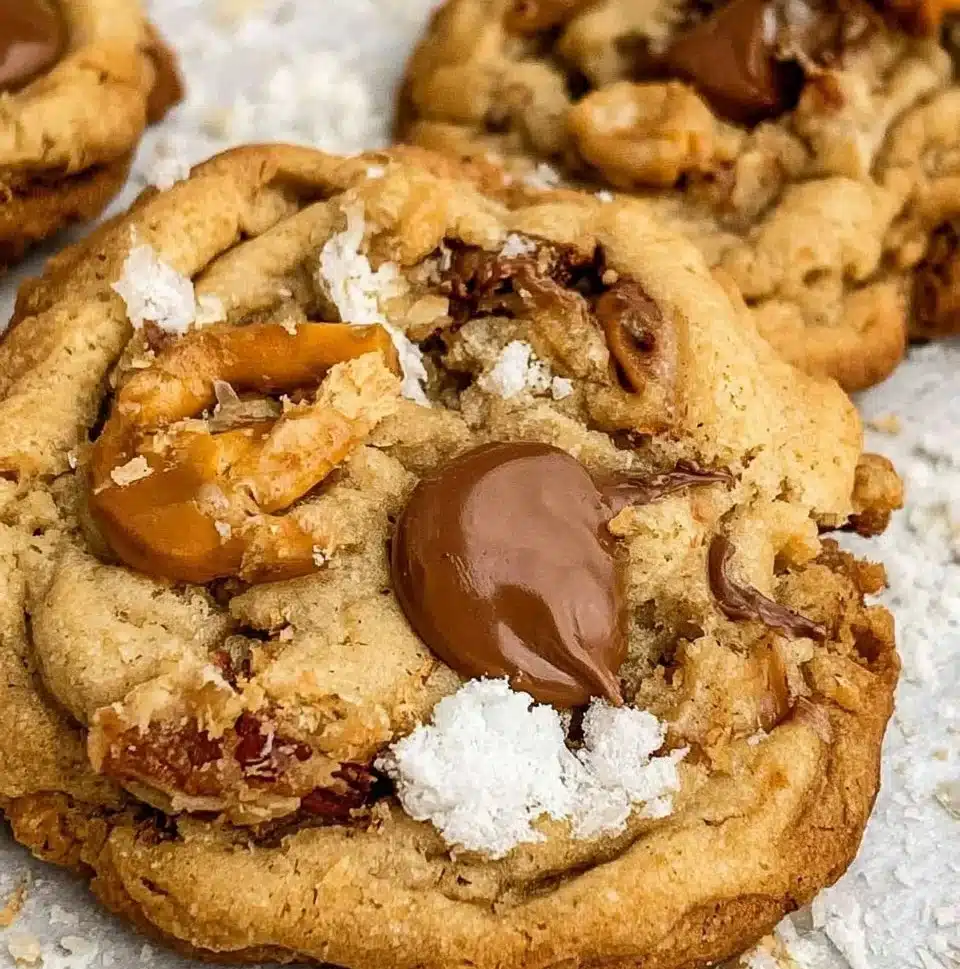 Homemade kitchen sink cookies loaded with chocolate chips and nuts.
