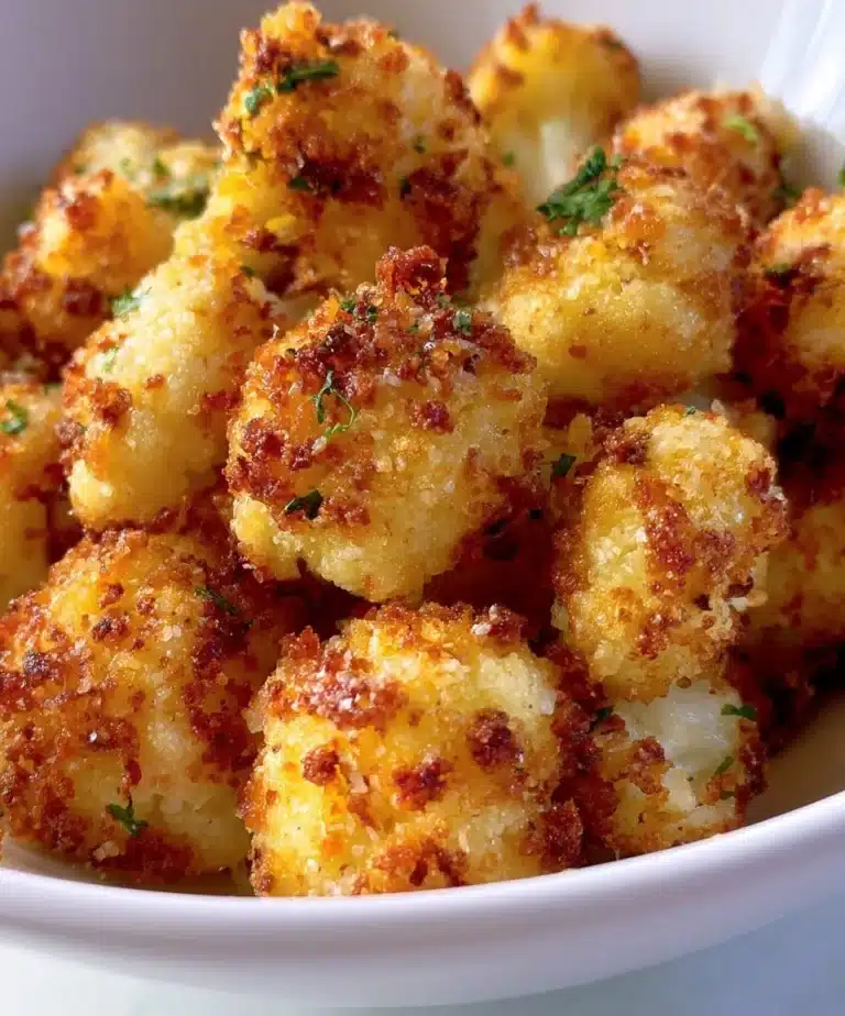Crispy Parmesan Cauliflower Bites served on a plate