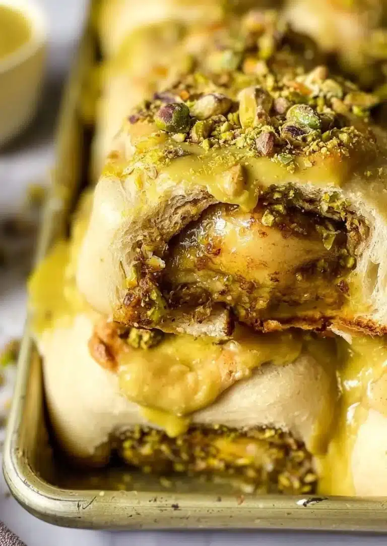 Delicious homemade Pistachio Rolls with a nutty filling and elegant presentation