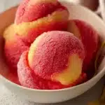 Delicious Strawberry Pineapple Sorbet served in a bowl
