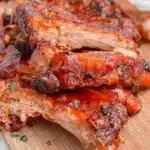 Sticky Honey Garlic Ribs served on a plate