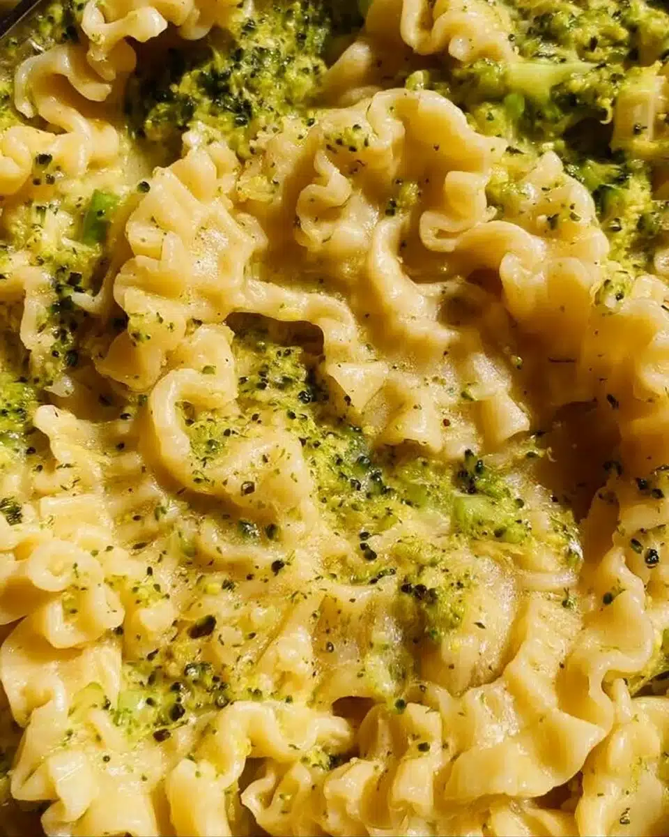 Mafaldine Pasta with Lemon and Broccoli served in a bowl