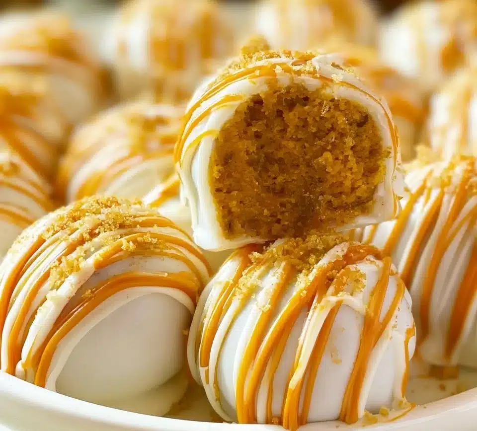 Delicious pumpkin cake pops decorated for fall celebrations