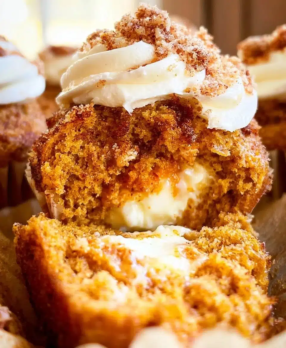 Delicious pumpkin cream cheese muffins fresh from the oven