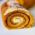Delicious homemade pumpkin rolls with cream cheese filling