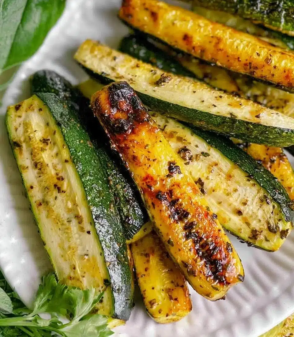 Delicious roasted zucchini dish with herbs and spices