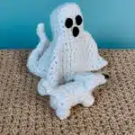 Person ghost walking a dog in a spooky setting