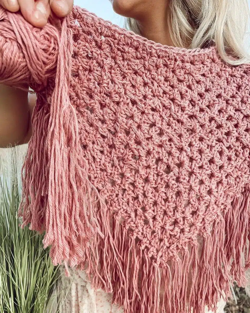The Sienna Shell Stitch Poncho
